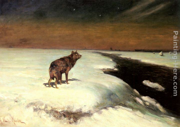 Alfred von Kowalski Wierusz The Wolf